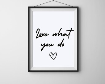 Arte de pared motivacional: ama lo que haces