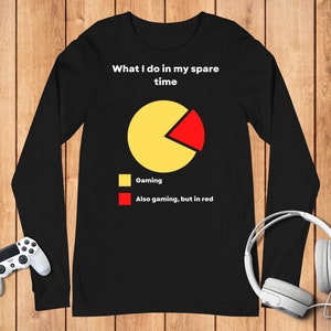 My Time Gaming Shirt, PacMan gaming shirt, Gaming tijd Grappig, pacman shirt, Grappige Gaming tijd, Heren shirt met lange mouwen