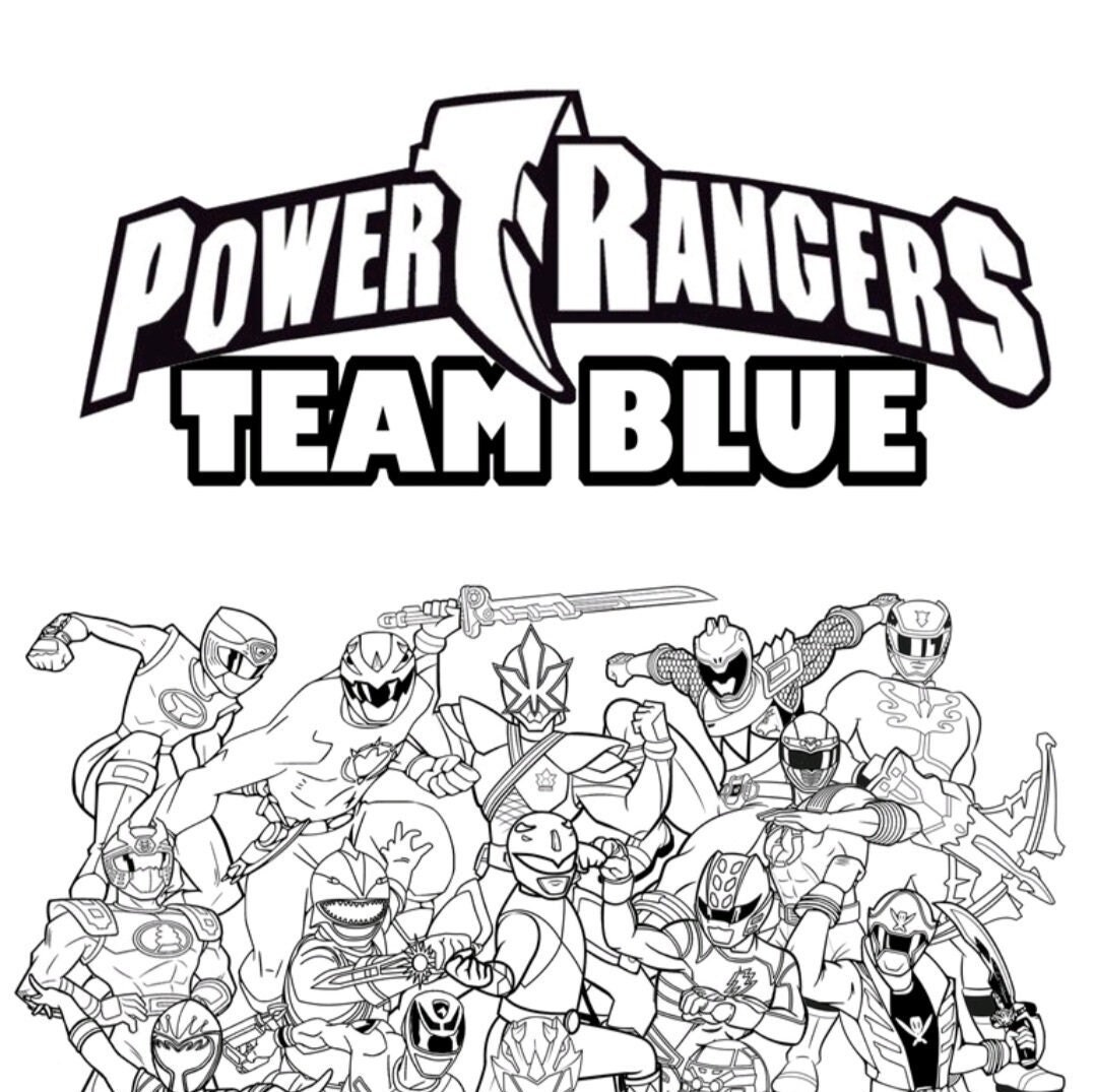 17 Power Rangers Coloring Pages Blue Power Ranger Theme - Etsy