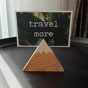 Porte-photos en bois, étagère de montagne en bois, meuble fait main, support de toile de fond, cadeau pour maman