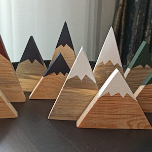 Wooden mountain silhouette set for rustic wall styling