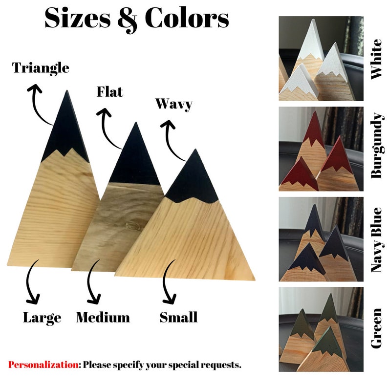Handmade wooden mountain set for Christmas home decoration