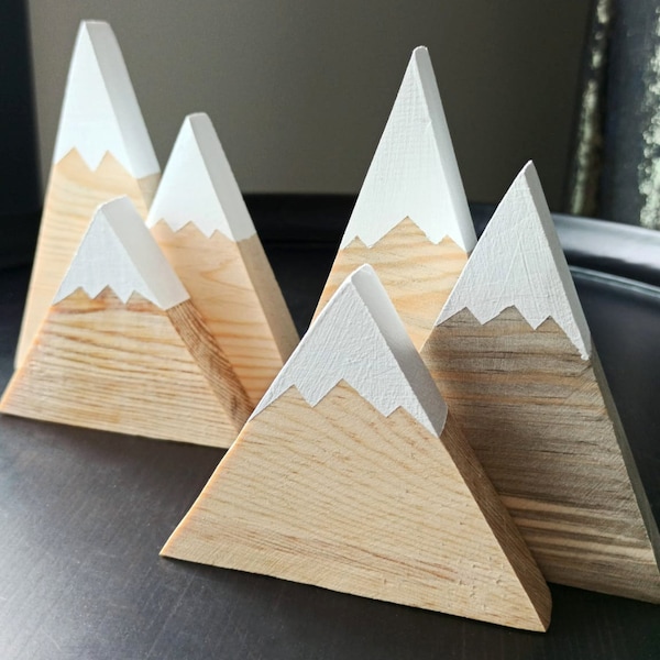 Wooden Mountain Shelf Decor, Monochrome Nursery, Handmade Furniture, Mountain Wood Decor, Scandinavian Home