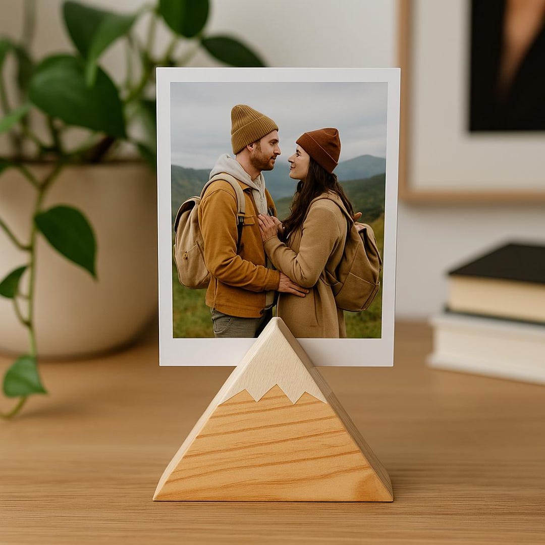 Photo Keeping Stand Photo Holder Stand, Wood Mountain Shelf Decor, Wedding Decor, Girls ...