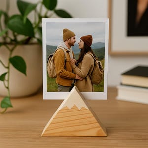 Support pour photos, étagère décorative en bois, cadeau pour maman, décor de mariage, support de toile de fond, décor de montagne