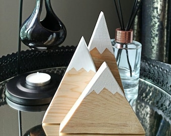 Wooden Mountain Decor, Woodland theme decor, Handcrafted Wall Art, Mountain Wood Decor, Mother&#39;s Day Gift, Gift for Mom