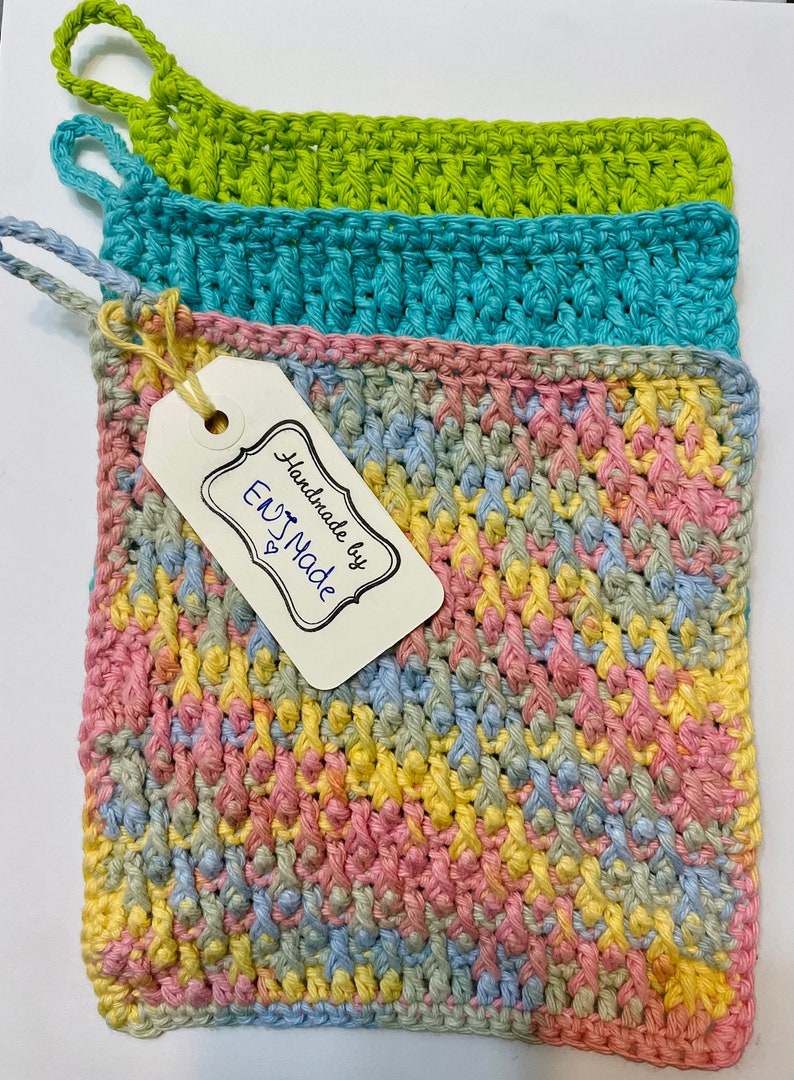 Handmade DISHCLOTH SET of 2 Crochet Dish Cloth, Dishcloths Natural