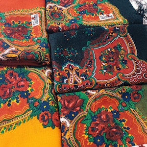 5 piece floral patterned, tassel scarf - Kurdish Floral Scarf, Boho Folk Style, colorful shawl, Russian scarf, Anatolian Shawl, Gift For Mom