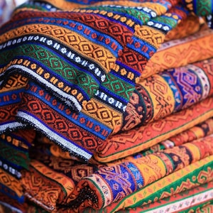 Kurdish Hand-Woven • Ethnic Pattern Tablecloth • Kilim Woven Fringed Tablecloth • Multipurpose Bohemian Style Ethnic Fabric for Home Decor
