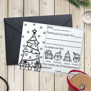 Coloring Christmas Thank You Note