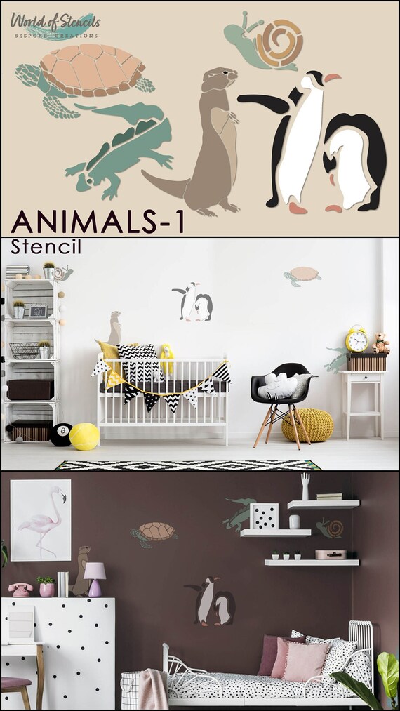 Animal Stencils for Kids Large Format Wall Art Painting - Etsy