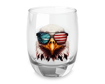 6 Oz. Whiskey Glass, Freedom Glass, Father's Day, Gift for Him, Patriotic, Bald Eagle, America, Fourth of July, Groomsmen, Bourbon Glass