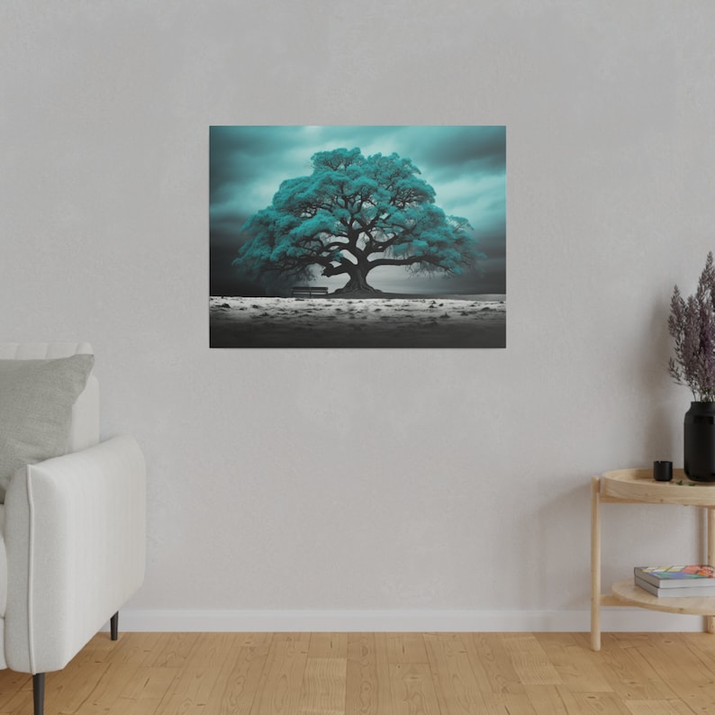 Creative Wall Art Nature Art Minimalistic Wall Art Turquoise Black and