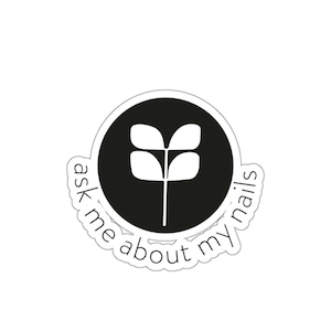 Red Aspen Logo Leaf - Ask me about my nails Kiss-Cut Stickers