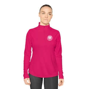 Red Aspen Leaf Logo Ladies Quarter-Zip Pullover