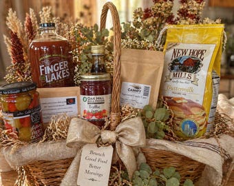 Finger Lakes Breakfast Basket: Local Maple Syrup, Jam & Coffee