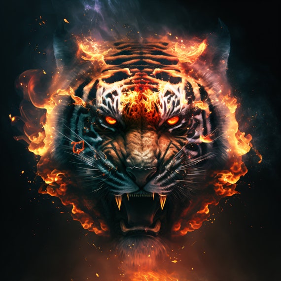 fire tiger wallpaper