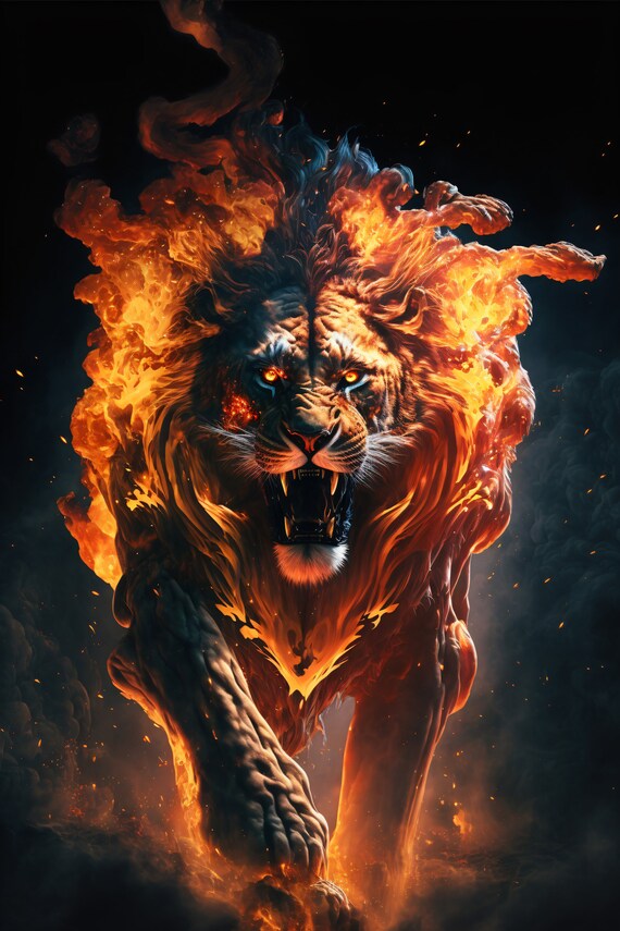 3d Fire Lion Wallpaper