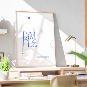 BTS Dimple digital poster | minimalist digital print | lyrics wall art | kpop | instant download