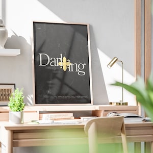 Seventeen Darl+ing Wall Print (Dark) — Aesthetic kpop decor, Digital Poster, Instant Download, Darling Lyric Print, K-pop Printable Wall Art