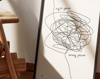 BTS RM Right Place Wrong Person RWRP Plakat cyfrowy | minimalistyczny wydruk cyfrowy, grafika ścienna z tekstem piosenki, wydruk K-pop, Kim Namjoon, natychmiastowe pobranie