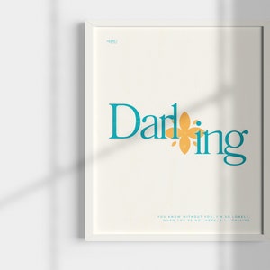 Seventeen Darl+ing Wall Print (Light) — Aesthetic kpop decor, Digital Poster, Instant Download, Darling Lyric Print, Kpop Printable Wall Art