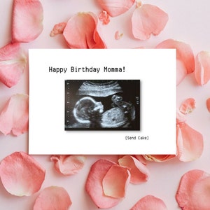 Tarjeta de cumpleaños para la futura mamá, Embarazada, Bebé en camino, Nueva mamá, Deseos de cumpleaños del bebé, Humor de ultrasonido