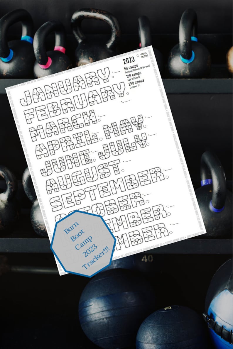 Burn Boot Camp 2023 Tracker Workout Planner Motivation Etsy Singapore