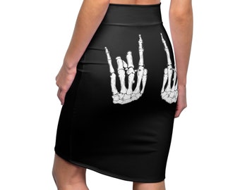 Women's Pencil Skirt - Skull Booty