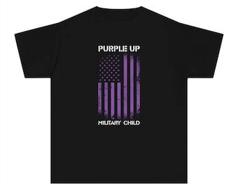 T-shirt enfant militaire mauve - drapeau mauve