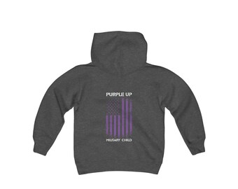 Purple Up, drapeau militaire enfant vflag - Sweat-shirt à capuche en mélange épais pour jeunes