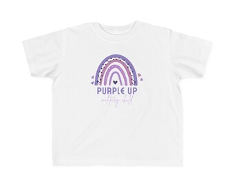 Violet, arc-en-ciel enfant militaire - T-shirt en jersey fin pour tout-petits