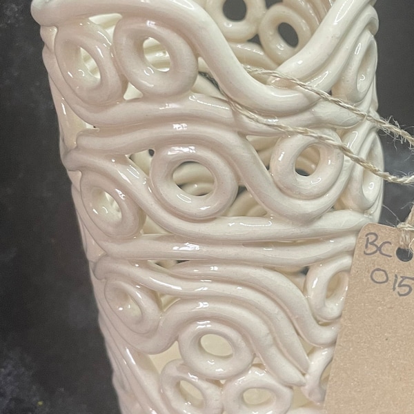 Beautiful Handmade Contemporary Small Ceramic Vase, Unique and stamped by maker.  BR23015