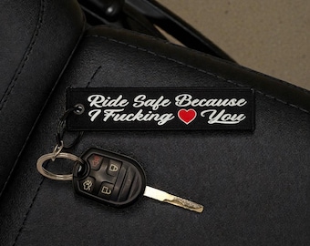 Ride Safe Jet Tag: Personalized Motorcycle Keychain, Car Key Tag