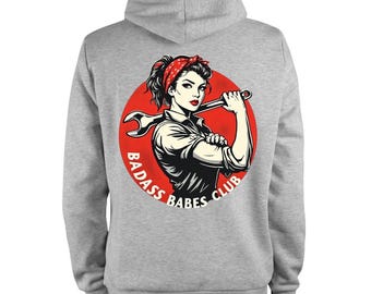 Badass Babes Club Hoodie, Unisex Heavyweight Cotton Polyester Riding Gear