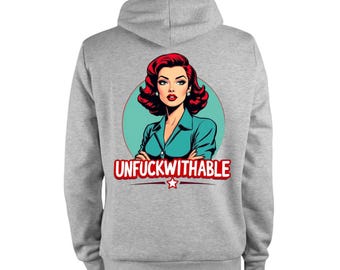 UNFUCKWITHABLE. Funny Female hoodie, Heavyweight Hoodie, Riding gear, For Men and Woman Dirt Bike Motorbike Hoodies Gift for Him and Her