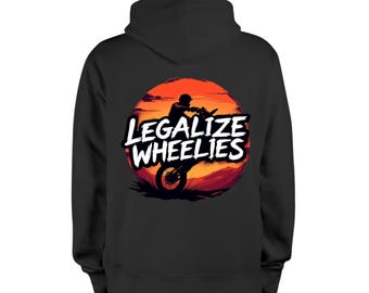Leglize Wheelies – Motorcycle Hoodie, Dirt Bike Riding Gear, Unisex Cotton Polyester Blend