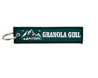 Granola Girl -Custom Key Tag | Personalized Keychain | Name Keychain | Logo Key Tag | Custom Luggage Tag | Branded Keychain | Hiker Key Tag