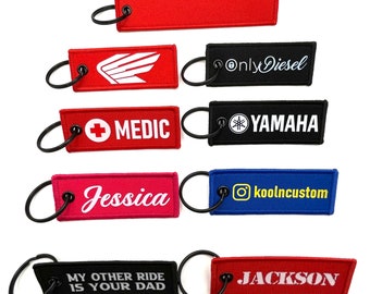 Custom MINI Keychains %30OFF  When you buy 3 or More | Custom Jet Tag | Motorcycle keychain  | Any Logo, Any Text, Customized Both Sides