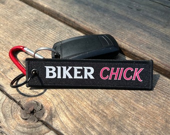 Biker Chick 7.99  Keychain | Key Tag | Jet Tag | Keychain