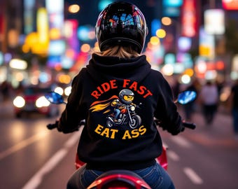 Ride Fast Eat Ass. Motorcycle Heavyweight Hoodie, Riding gear, For Men and Woman Dirt Bike Motorbike Hoodies Gift for Him and Her