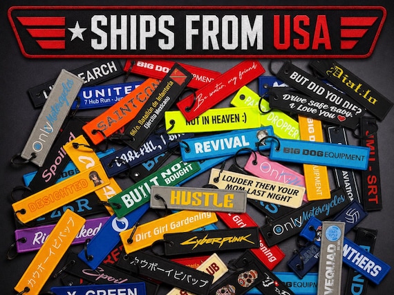 Custom Double-sided Keychain: Personalized Jet Tag, Any Text/logo