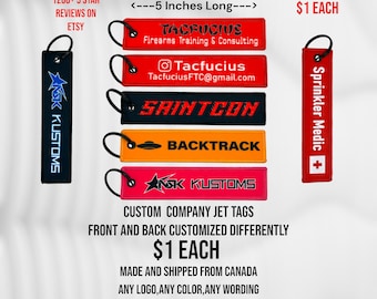 Custom Keychains Bulk Order | Personalized Double-Sided Jet Tag | Company Logo | Small Business Promoting |