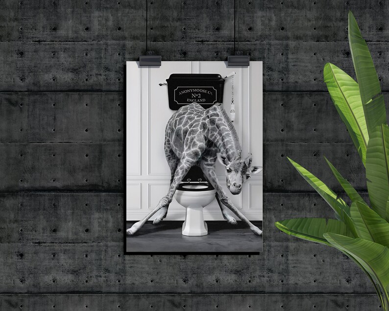 Giraffe Toilet Decoration Digital Giraffe Download Giraffe Etsy