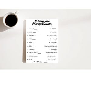 Match The Disney Couples Digital Download Game!