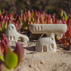 Mini house pot, concrete planter, fairy garden house, terrarium decoration, mini cactus pot, succulent pot, concrete tiny house image 8