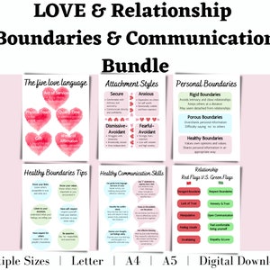 Love and Relationship Bundle | Attachment Styles, Healthy Communication Skills,  Healthy Boundaries for Friendship and Intimate Relationship