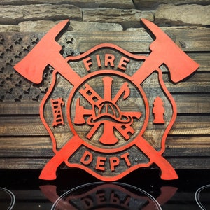 Fire maltese cross firefighter Axe vcarve pro, vcarve desktop, crv, svg, dxf, pdf, gcode, feed and speed for CNC engraving.