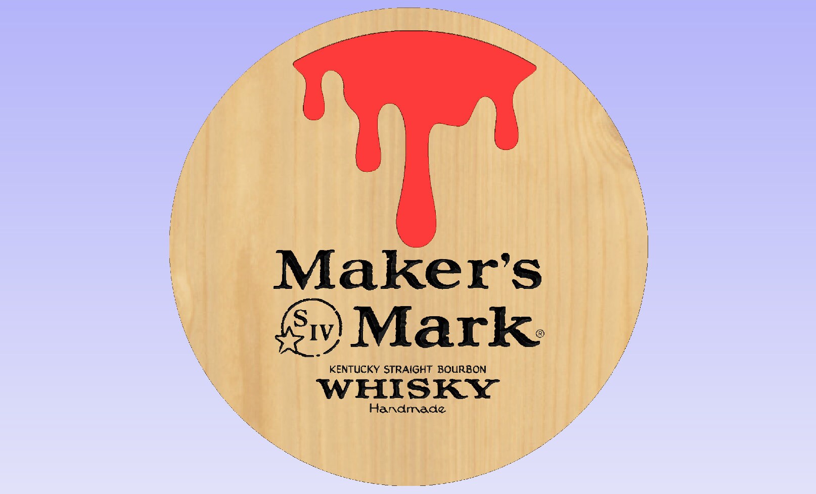 Makers Mark Bourbon Barrell Lid Vcarve Pro Vcarve Desktop Crv Svg Makers mark bourbon barrell lid vcarve pro vcarve desktop crv svg