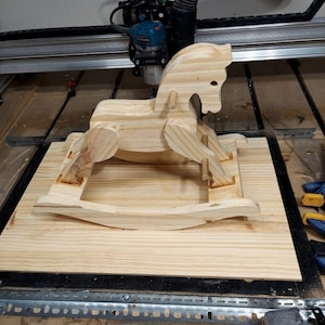 Toy Rocking Horse vcarve pro, vcarve desktop, crv, svg, dxf, pdf, gcode, feed and speed for CNC engraving.